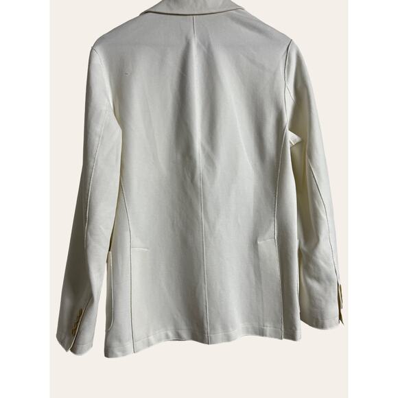 Eleventy White Cotton Two Button Patch Pocket Classic Blazer Jacket Size Large - Picture 3 of 8